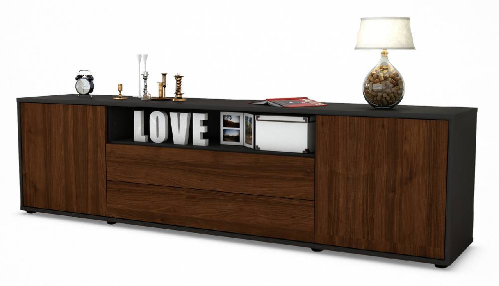 Stil Zeit Möbel Lowboard Armanda, Walnuss (180x49x35cm)