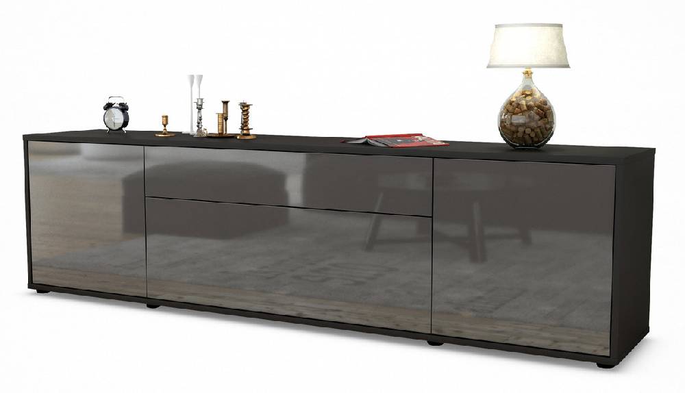 Stil Zeit Möbel Lowboard Aria, Grau (180x49x35cm)