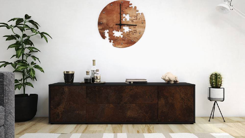 Stil Zeit Möbel Lowboard Aquilina, Rost (180x49x35cm) VIP-Rabatte