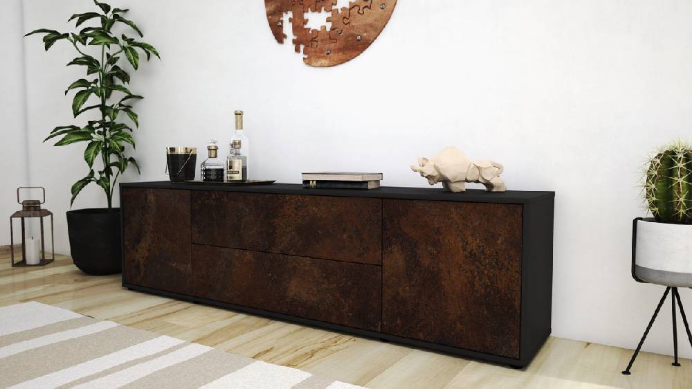 Stil Zeit Möbel Lowboard Aquilina, Rost (180x49x35cm) VIP-Rabatte