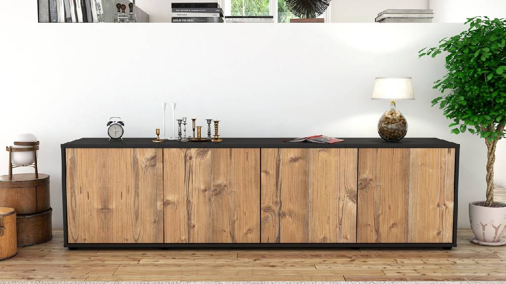Stil Zeit Möbel Lowboard Antonia, Pinie (180x49x35cm) Super Sparpreis