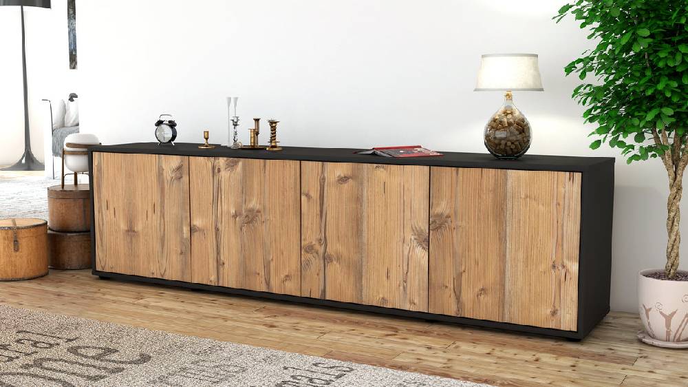 Stil Zeit Möbel Lowboard Antonia, Pinie (180x49x35cm) Super Sparpreis