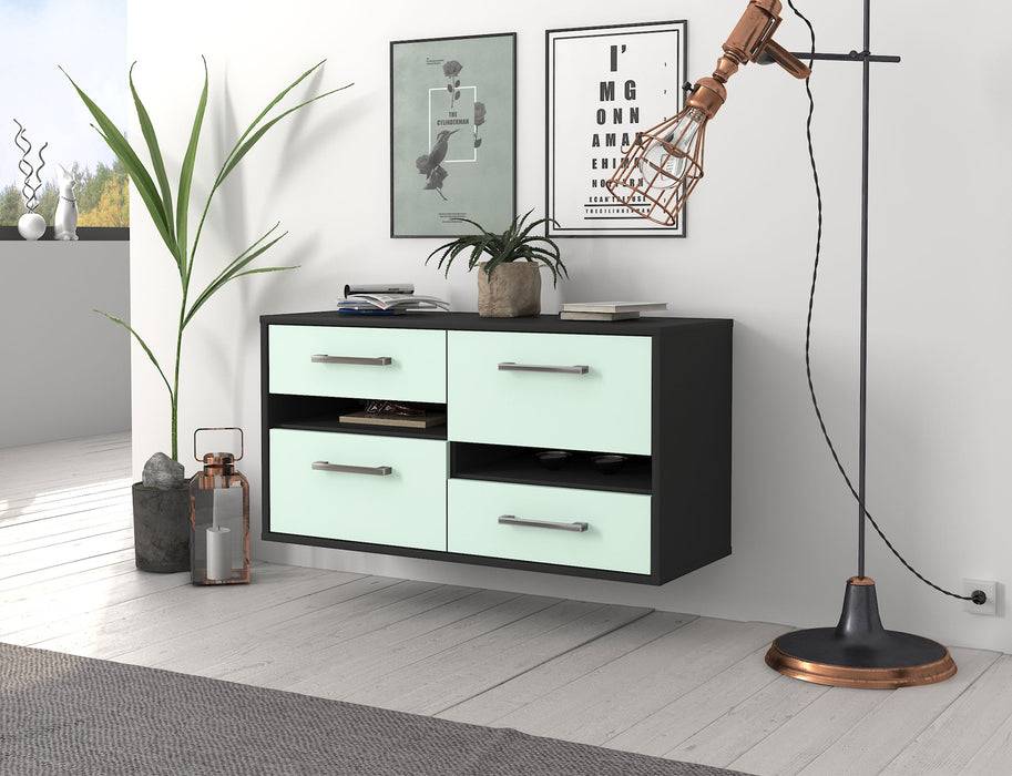 Stil Zeit Möbel Lowboard Boston, Mint, hängend mit Griffen (92x49x35cm) Neueste Stile
