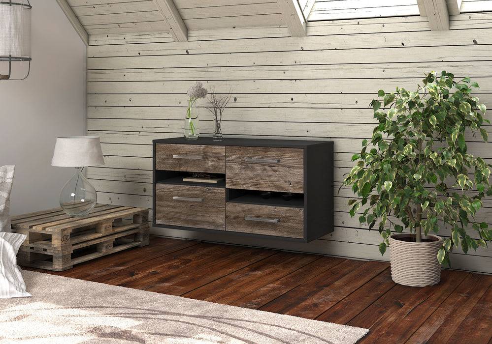 Stil Zeit Möbel Lowboard Boston, Treibholz, hängend mit Griffen (92x49x35cm) Bis zu 65% Rabatt