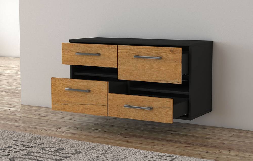 Stil Zeit Möbel Lowboard Boston, Treibholz, hängend mit Griffen (92x49x35cm) Bis zu 65% Rabatt