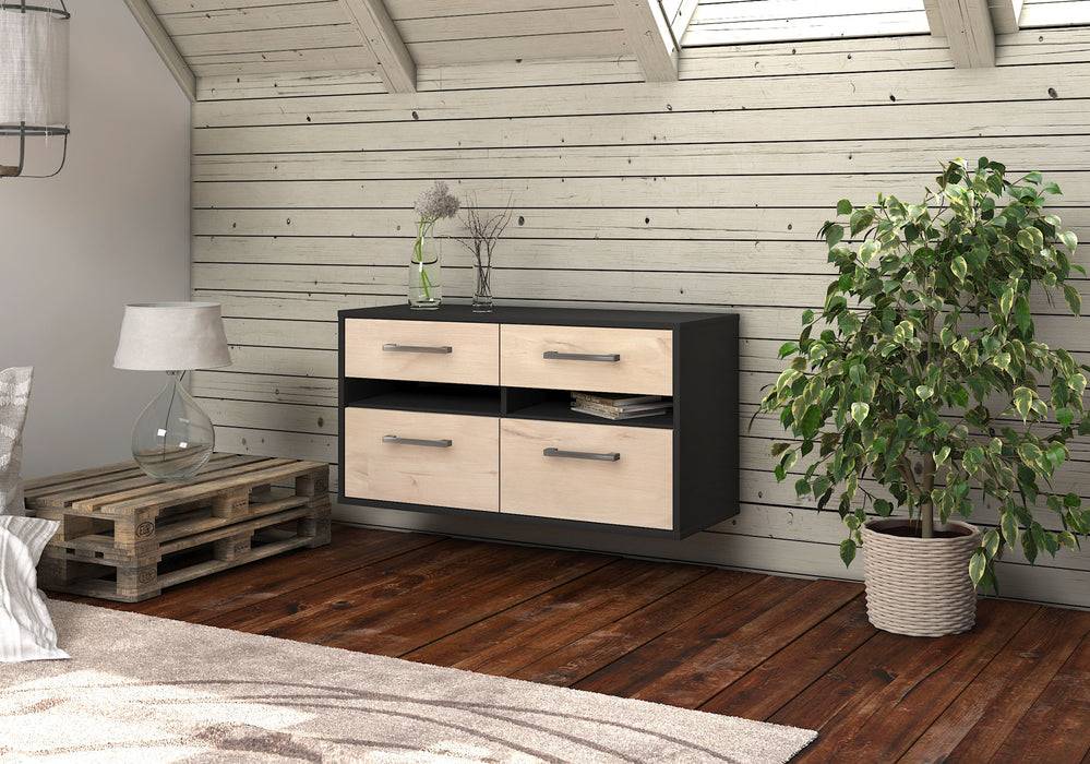 Stil Zeit Möbel Lowboard Milwaukee, Zeder, hängend mit Griffen (92x49x35cm) 50% Rabatt für begrenzte Zeit