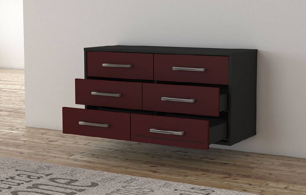 Stil Zeit Möbel Lowboard Baltimore, Gelb, hängend mit Griffen (92x49x35cm) Online Shopping
