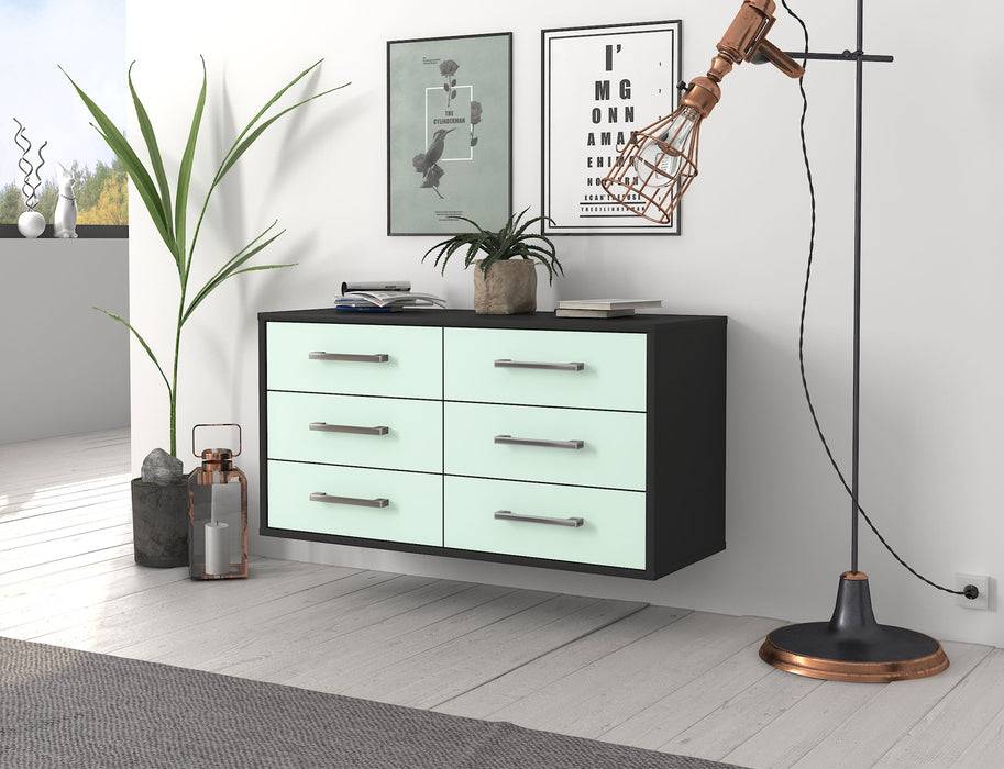 Stil Zeit Möbel Lowboard Baltimore, Mint, hängend mit Griffen (92x49x35cm) Exklusivangebot