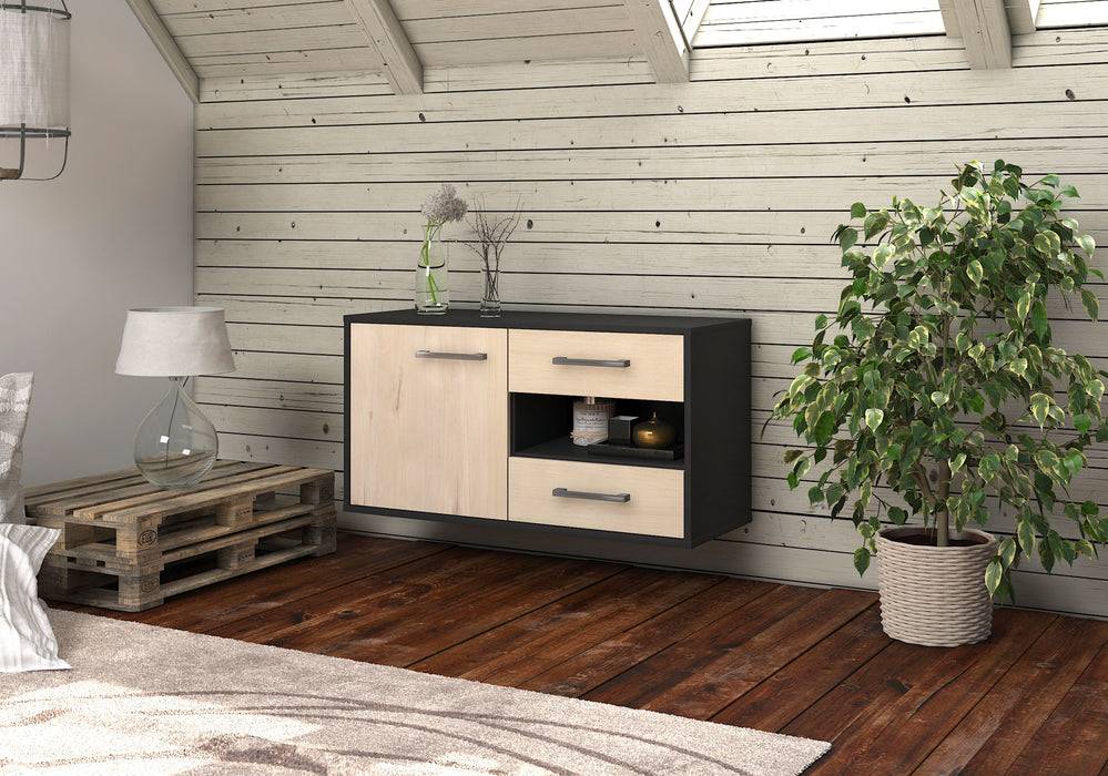 Stil Zeit Möbel Lowboard Charlotte, Zeder, hängend mit Griffen (92x49x35cm) Räumungsverkauf