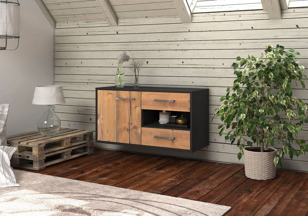 Stil Zeit Möbel Lowboard Charlotte, Pinie, hängend mit Griffen (92x49x35cm) Kauf eins, bekomm eins gratis
