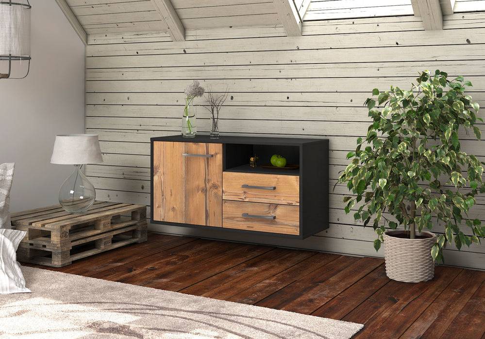 Stil Zeit Möbel Lowboard Memphis, Pinie, hängend mit Griffen (92x49x35cm) Bis zu 50% Rabatt
