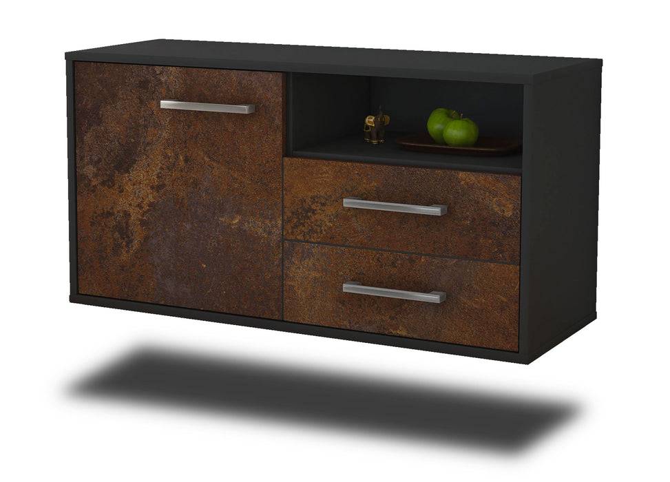 Stil Zeit Möbel Lowboard Memphis, Rost, hängend mit Griffen (92x49x35cm) Vierteljährliche Förderung