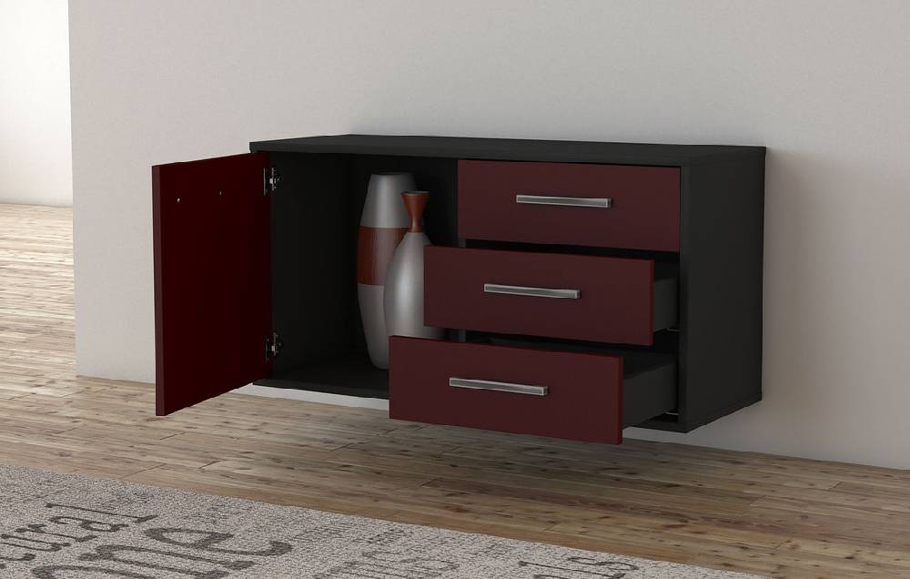 Stil Zeit Möbel Lowboard Fort Worth, Gelb, hängend mit Griffen (92x49x35cm) Nur noch ein Tag übrig