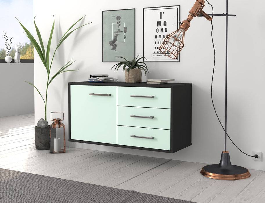 Stil Zeit Möbel Lowboard Fort Worth, Mint, hängend mit Griffen (92x49x35cm) Super Rabatt