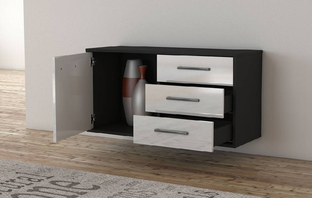 Stil Zeit Möbel Lowboard Fort Worth, Gruen, hängend mit Griffen (92x49x35cm) 50% Rabatt mit kostenlosem Versand