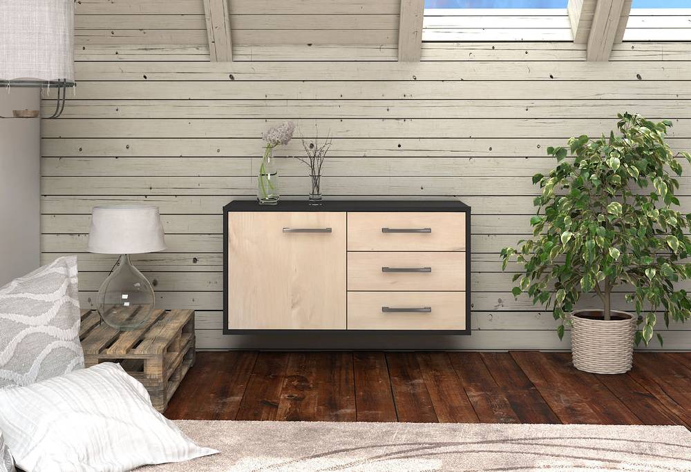Stil Zeit Möbel Lowboard Fort Worth, Zeder, hängend mit Griffen (92x49x35cm) Speichern exportieren