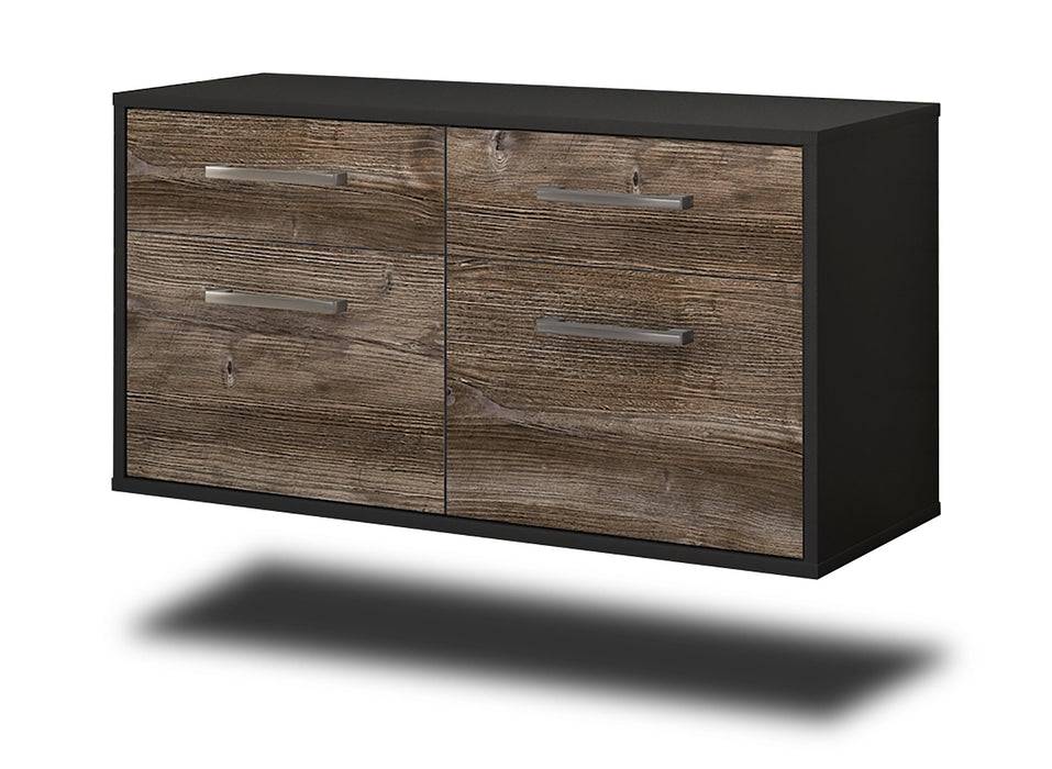 Stil Zeit Möbel Lowboard Austin, Treibholz, hängend mit Griffen (92x49x35cm) Fabrikverkauf