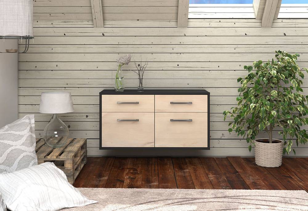 Stil Zeit Möbel Lowboard Austin, Zeder, hängend mit Griffen (92x49x35cm) Meist gekauft