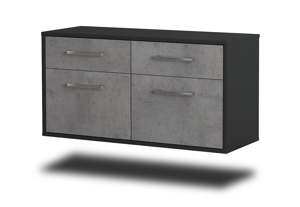 Stil Zeit Möbel Lowboard Austin, Beton, hängend mit Griffen (92x49x35cm) Limitierter Zeitrabatt