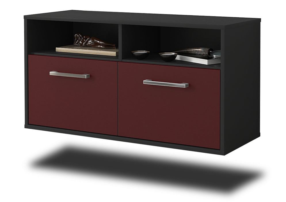 Stil Zeit Möbel Lowboard Columbus, Bordeaux, hängend mit Griffen (92x49x35cm) Sonderangebot