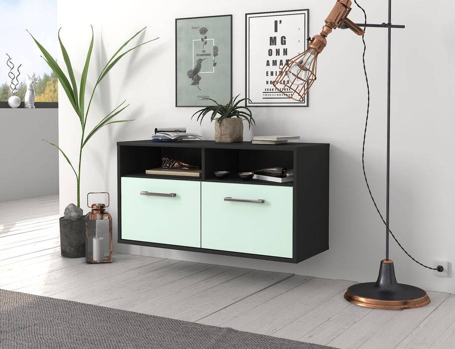 Stil Zeit Möbel Lowboard Columbus, Mint, hängend mit Griffen (92x49x35cm) Großer Ausverkauf