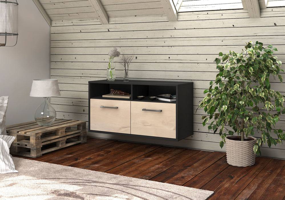 Stil Zeit Möbel Lowboard Columbus, Zeder, hängend mit Griffen (92x49x35cm) Black Friday