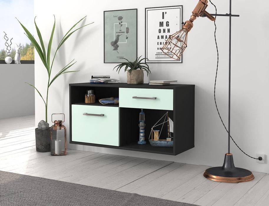 Stil Zeit Möbel Lowboard San Francisco, Mint, hängend mit Griffen (92x49x35cm) Top Angebot