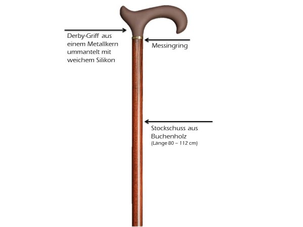 Stock Fachmann Gehstock aus Buche Silikon Ergonomic ergonomischer Derby-Griff Gehhilfe Spazierstock Online