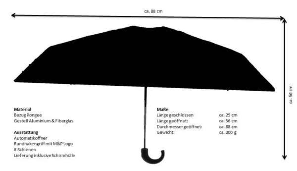 Stock Fachmann M&P Automatikschirm Mini Negro Design Verkauf