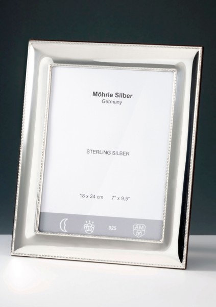 Stock Fachmann Bilderrahmen Silberrahmen aus Sterling Silber 925 von Möhrle Silber Kordelband