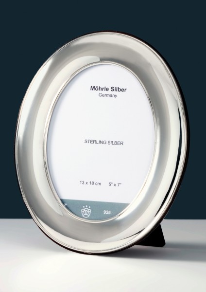 Stock Fachmann Bilderrahmen Silber oval anlaufgeschützt
