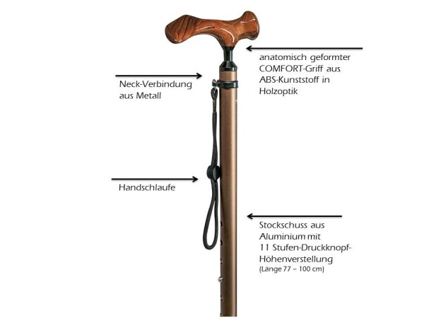 Stock Fachmann Comfort-Stock Holzoptik Höhenverstellbar Fabrikverkauf