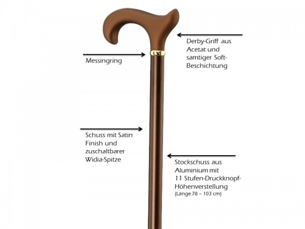 Stock Fachmann Gehstock aus Leichtmetall Spike Plus Soft-Ergonomic Höhenverstellbar Gehhilfe Spazierstock Verkauf