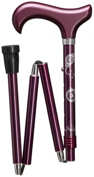 Stock Fachmann Gehstock Deluxe Schlank Faltstock Strass Tattoo