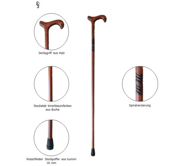 Stock Fachmann Gehstock Spiral Derby Schlussverkauf