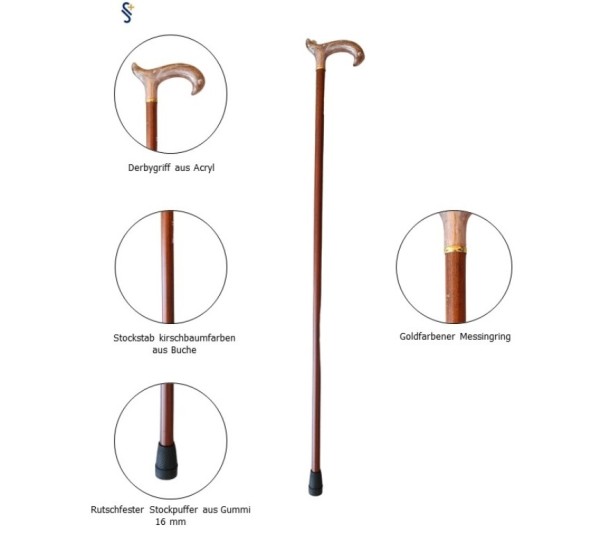 Stock Fachmann Gehstock Basic Acryl Perlmutt Günstiger Verkauf