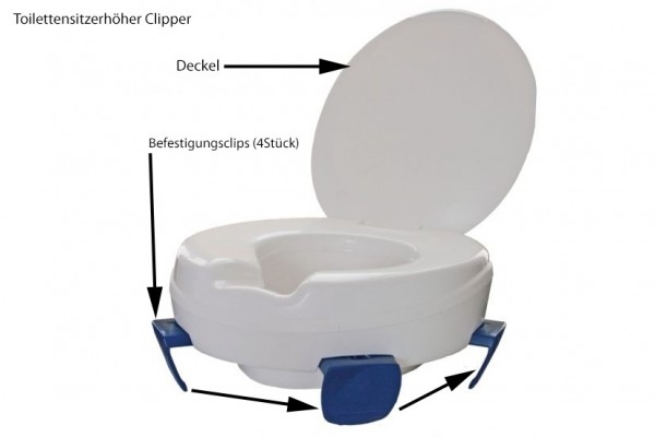 Stock Fachmann Toilettensitzerhöher Clipper mit Deckel Schlussverkauf