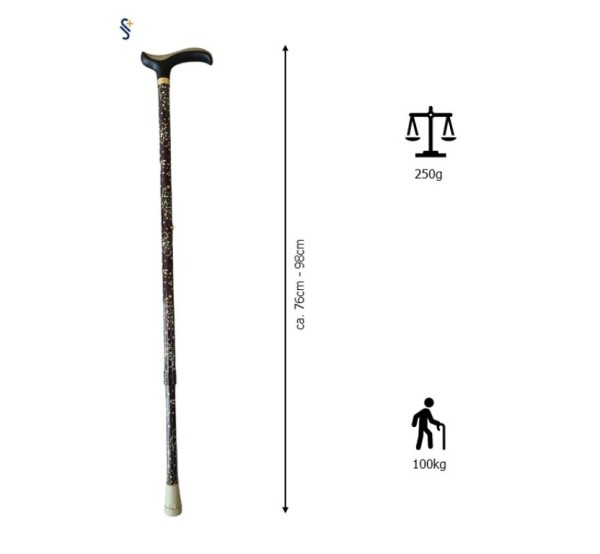 Stock Fachmann Gehstock Derbygriff höhenverstellbar Ranke im Angebot