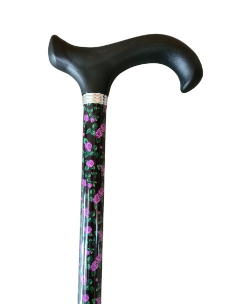 Stock Fachmann Gehstock Derbygriff höhenverstellbar Rose
