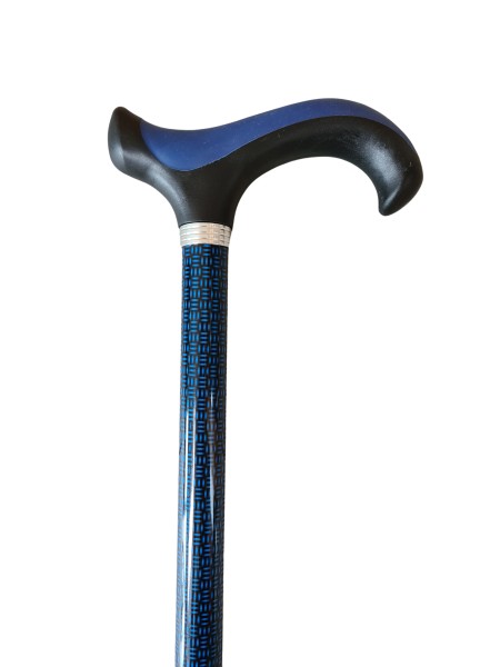 Stock Fachmann Gehstock Derbygriff höhenverstellbar Black & Blue