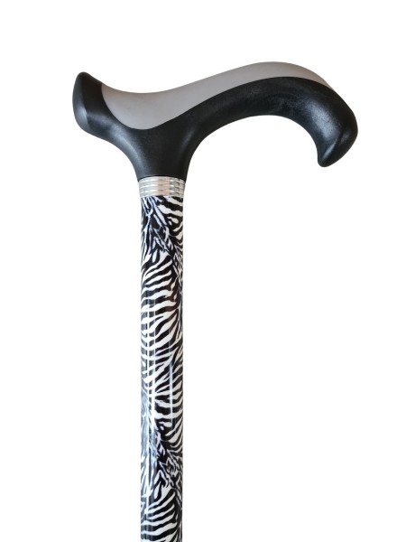 Stock Fachmann Gehstock Derbygriff höhenverstellbar Zebra