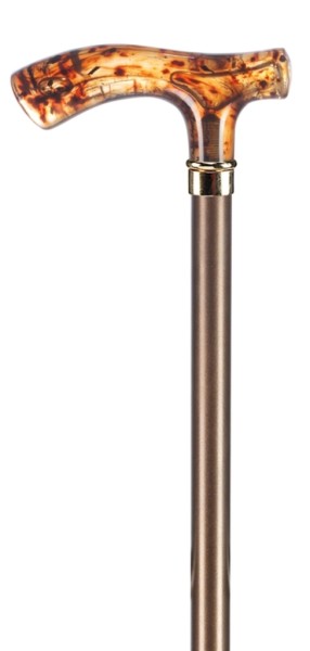 Stock Fachmann Exklusiver Leichtmetallstock mit Fritzgriff in Bernsteinoptik