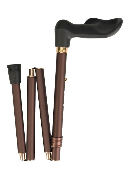 Stock Fachmann Faltstock in bronze mit samtigen Fischergriff