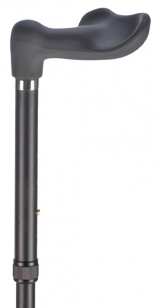 Stock Fachmann Faltstock in Satin-Finish schwarz mit samtigen Fischergriff