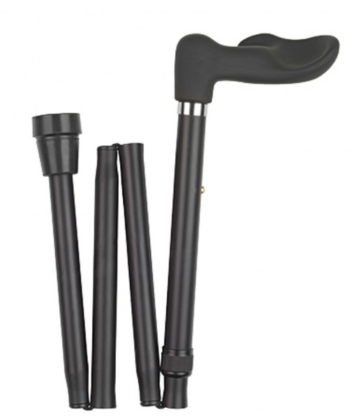 Stock Fachmann Faltstock in Satin-Finish schwarz mit samtigen Fischergriff Outlet