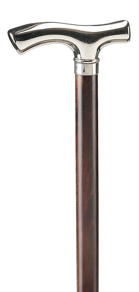Stock Fachmann Glanzverchromter Fritzgriff auf braunen Stock Super Rabatt