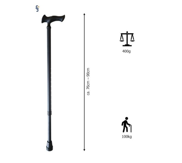Stock Fachmann Gehstock Escort höhenverstellbar schwarz Black Friday Preise