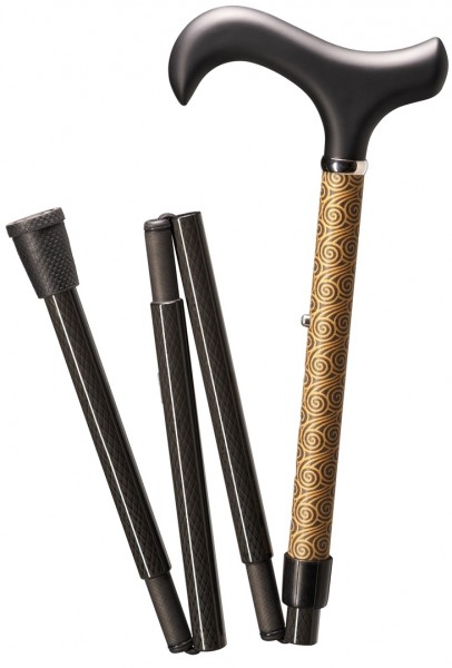 Stock Fachmann Gehstock Carbon Schlank Faltstock Reflekt Gold 50% Rabatt für begrenzte Zeit
