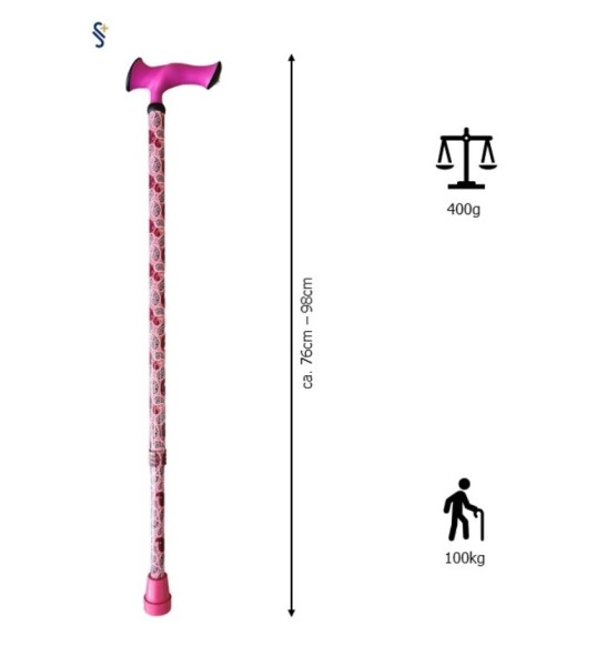 Stock Fachmann Gehstock Escort höhenverstellbar Paisley pink Online