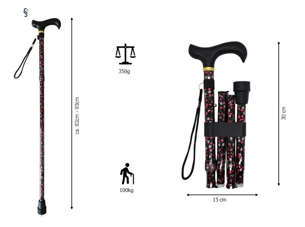 Stock Fachmann Faltstock Derbygriff Floral im Angebot